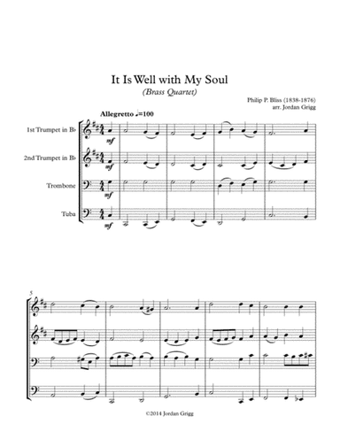 It Is Well with My Soul (Brass Quartet) (arr. Jordan Grigg)