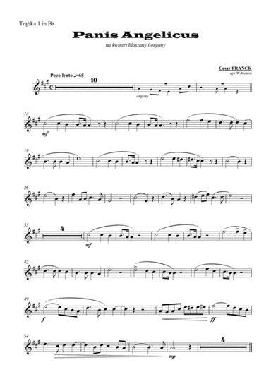 Cesar Franck - Panis Angelicus for Brass quintet and organ (arr. Waldemar Matera)