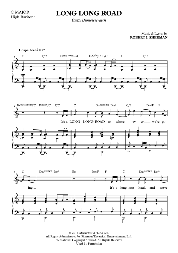 Long Long Road  (C Major)