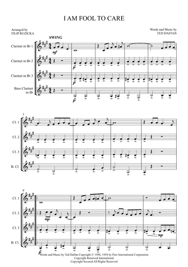 I'm A Fool To Care (arr. Filip Růžička)