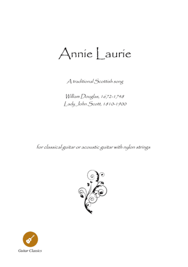 Annie Laurie guitar solo (arr. PianoSheetNow)