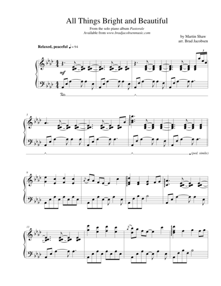 All Things Bright and Beautiful (arr. Brad Jacobsen)