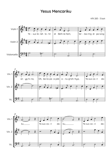 Jesus, My Saviour To Bethlehem Come / Yesus Mencariku (arr. EE Hasty, Angie Wiranata)