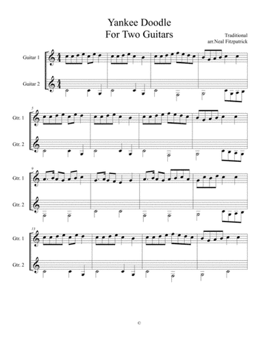 Yankee Doodle For Two Guitars (arr. Neal Fitzpatrick)