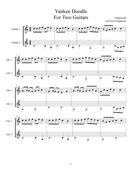 Yankee Doodle For Two Guitars (arr. Neal Fitzpatrick)