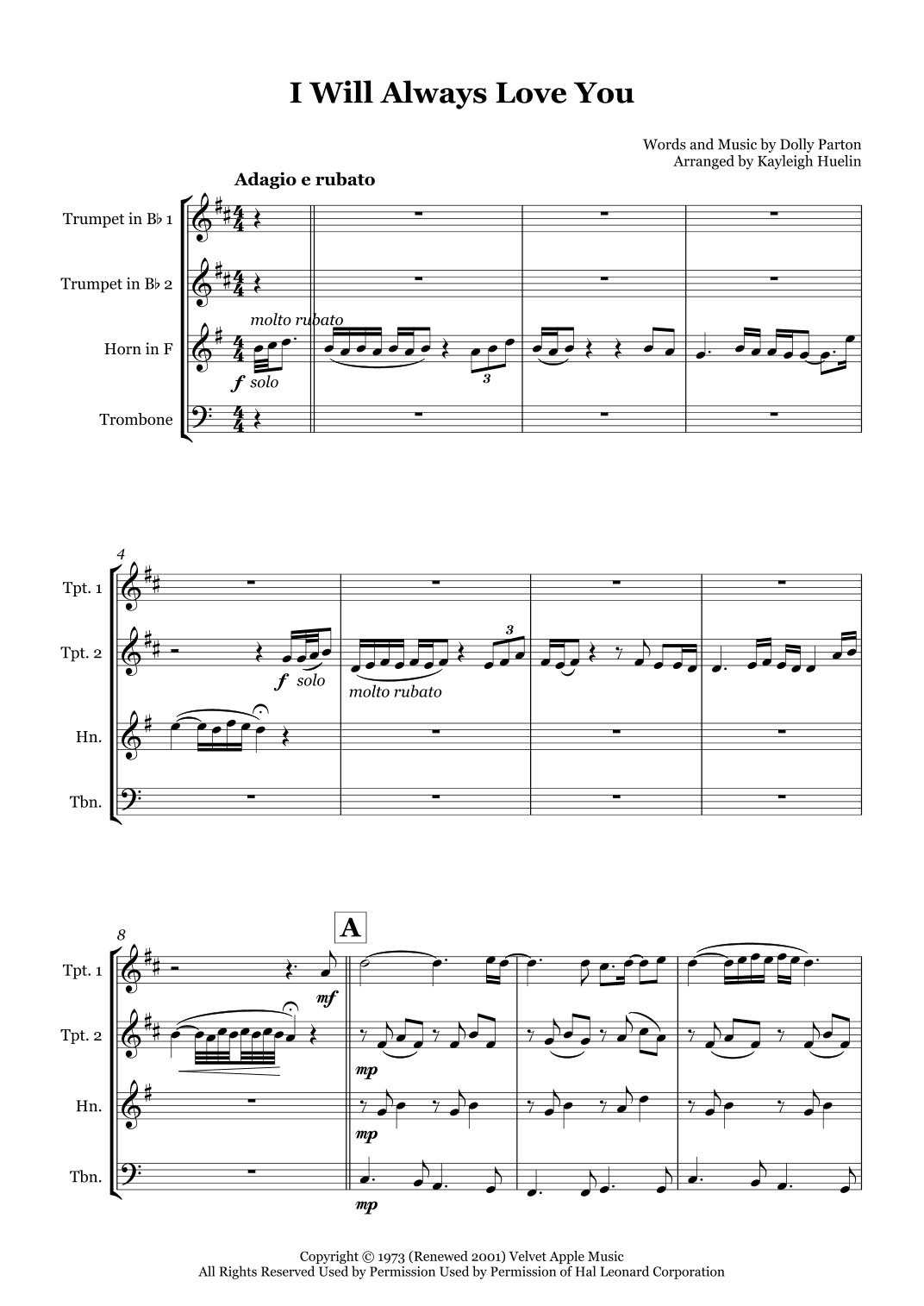 I Will Always Love You (arr. Kayleigh Huelin)