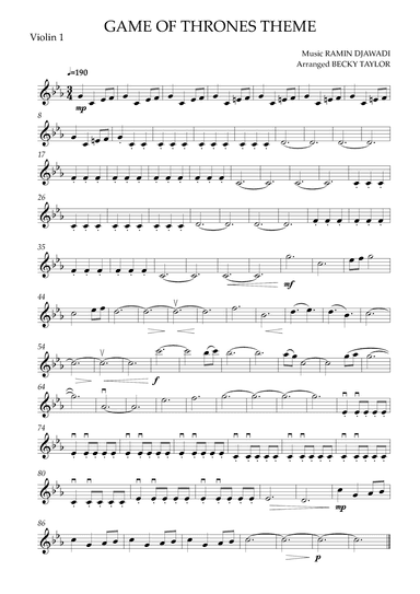 Game Of Thrones (arr. Becky Taylor)