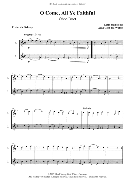 O Come, All Ye Faithful (arr. Gert Th. Walter)