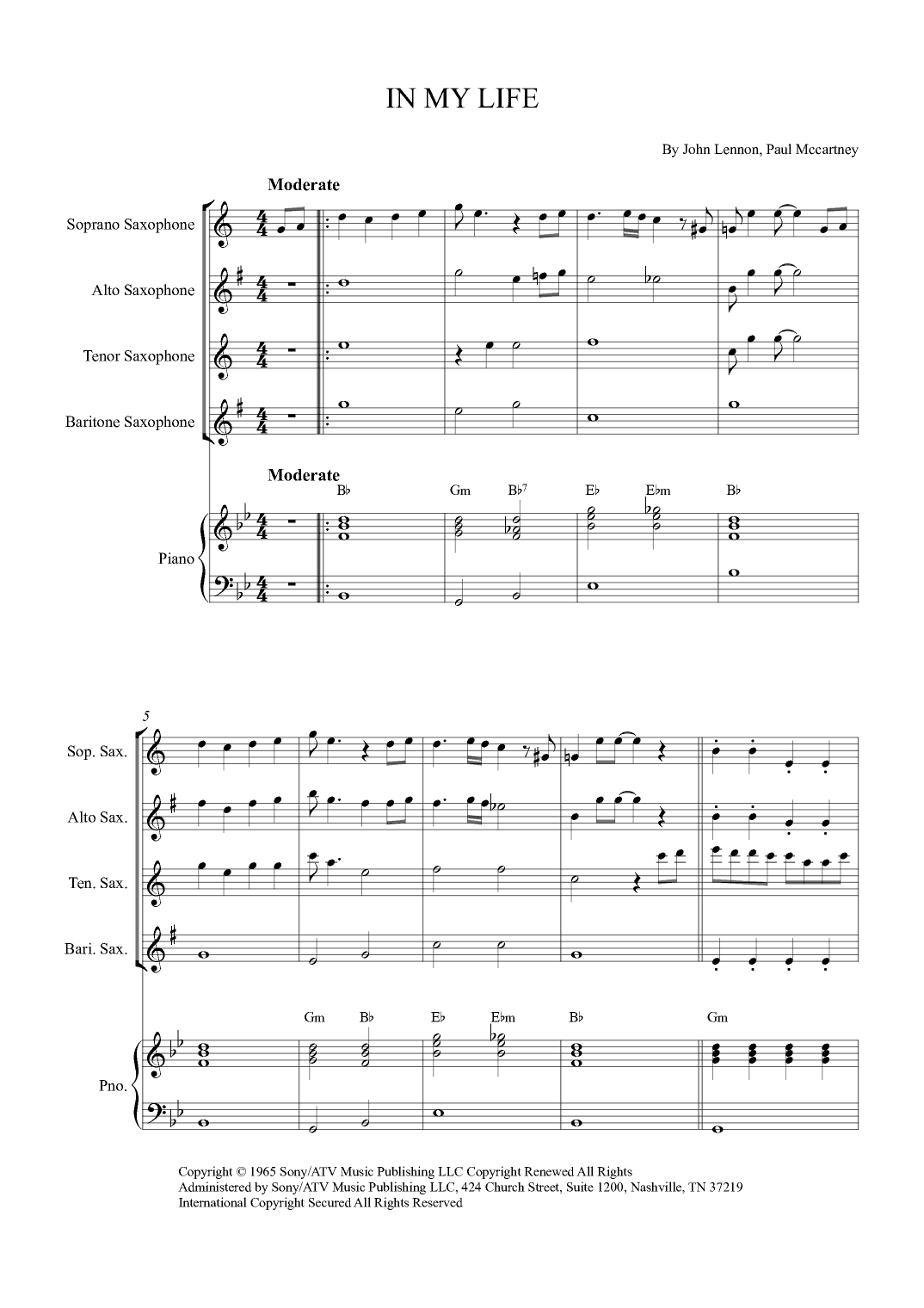 In My Life (arr. Alex Nunes Rodrigues)