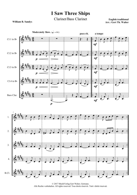 I Saw Three Ships (arr. Gert Th. Walter)
