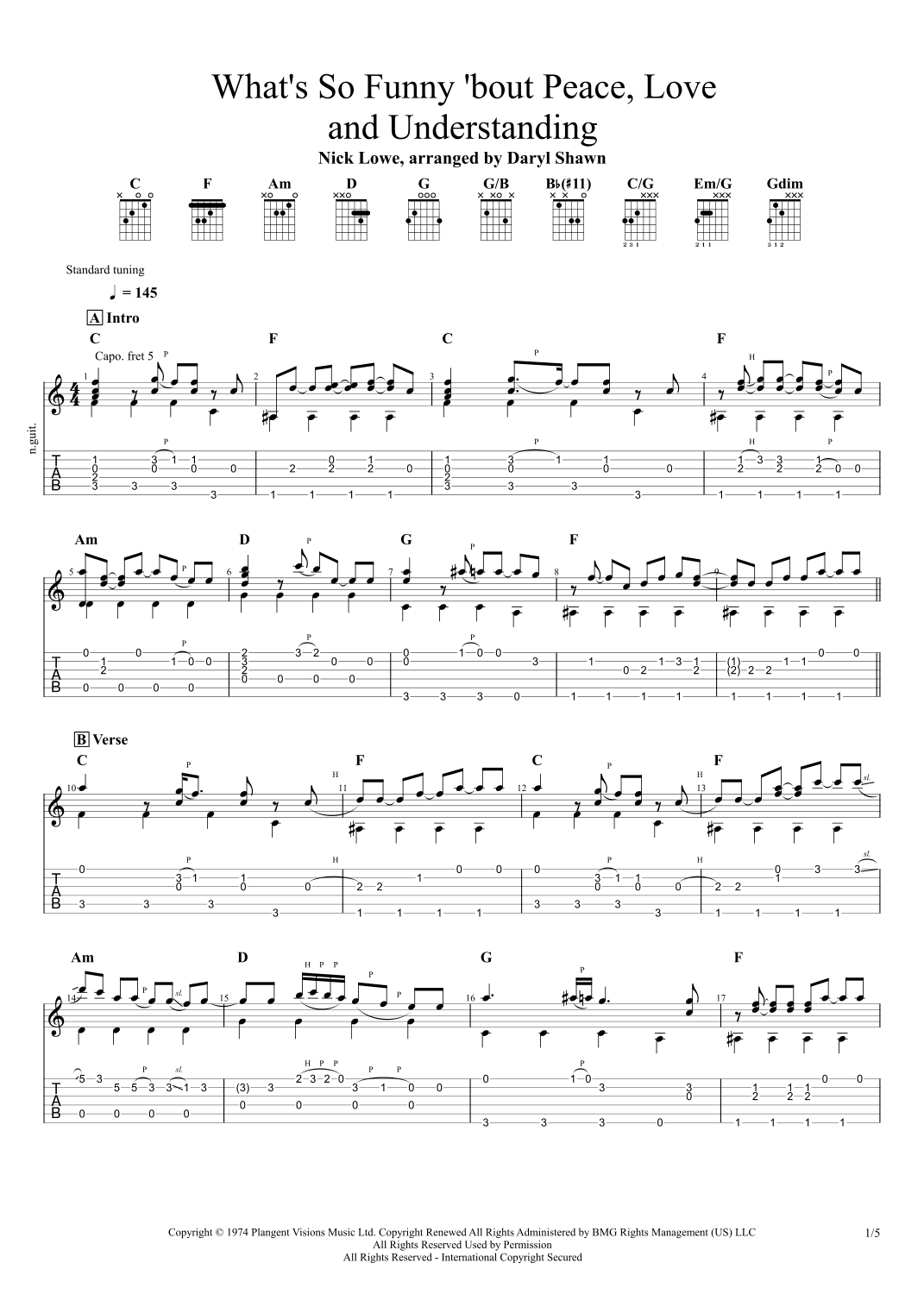(what's So Funny 'bout) Peace, Love And Understanding (arr. Daryl Shawn)