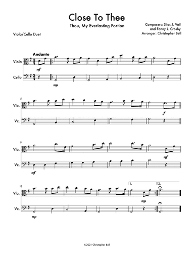 Close To Thee - Viola/Cello Duet (arr. Christopher Bell)