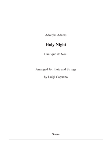 Holy Night - Cantique de Noel (Flute and Strings) (arr. Luigi Capuano)