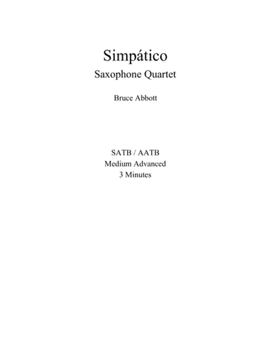 Simpático (Saxophone Quartet)