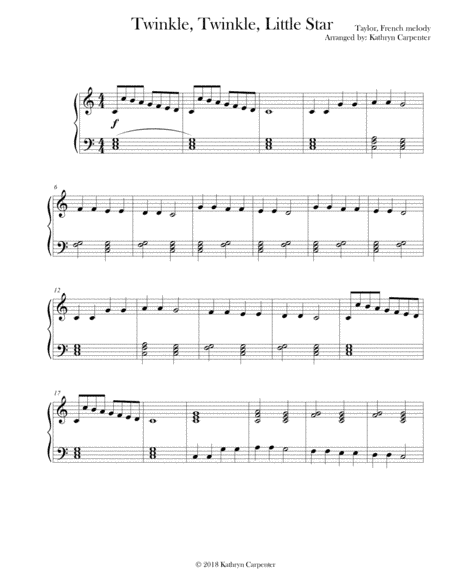 Twinkle, Twinkle, Little Star (arr. Kathryn Carpenter)