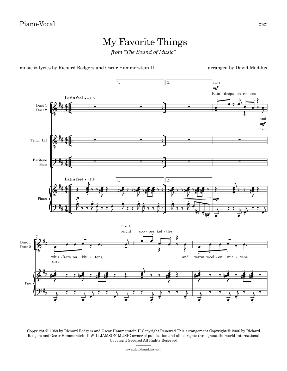 My Favorite Things (arr. David Maddux)