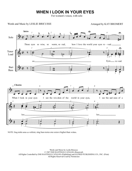 When I Look In Your Eyes (arr. Kay Bromert)
