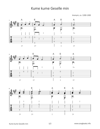 Kume kume Geselle min (arr. Bettina Schipp)