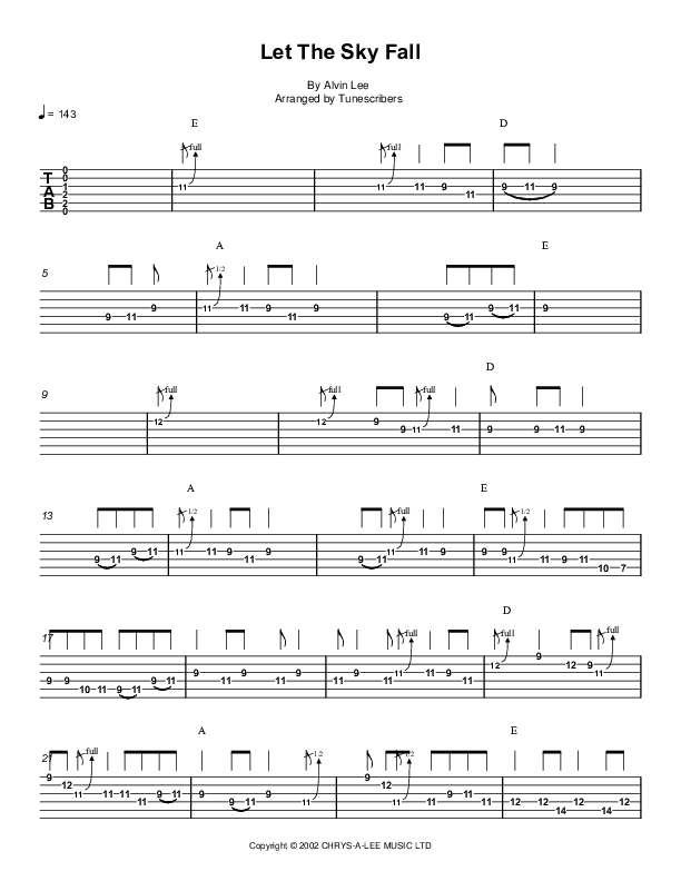 Let The Sky Fall (arr. Tunescribers)