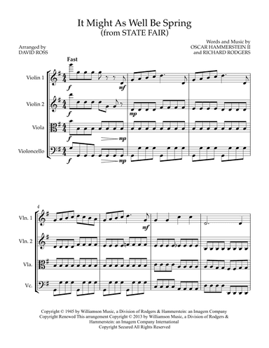 It Might As Well Be Spring (arr. David Ross)