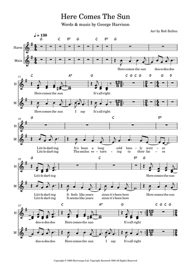 Here Comes The Sun (arr. Rob Bullen)