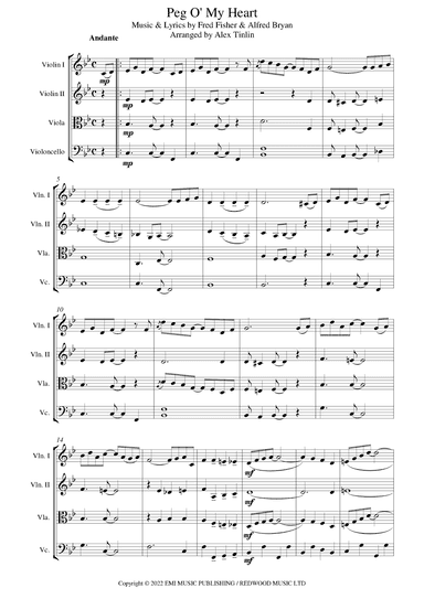 Peg O' My Heart (arr. Alex Tinlin)