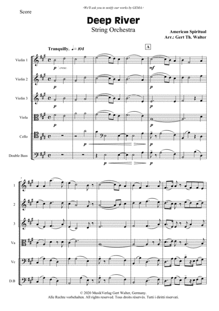 Deep River (arr. Gert Th. Walter)