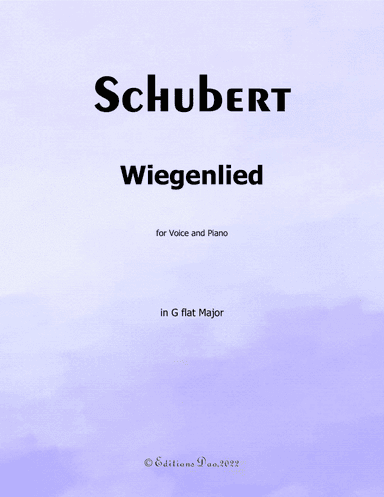Wiegenlied, by Schubert, in G flat Major (arr. Editions Dao)