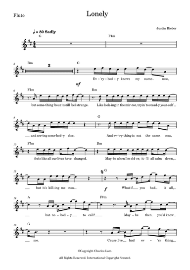 Lonely (arr. Charles Lam)
