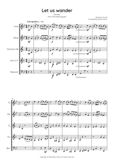 Let us wander (Purcell) for Wind Quintet (arr. Robert Newth)