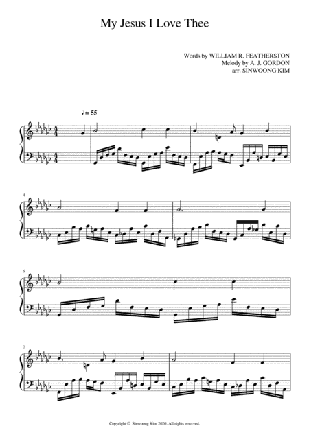 My Jesus I Love Thee (Piano Solo in Gb Major) (arr. Sinwoong Kim)
