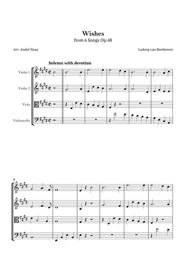 Wishes from 6 Songs Op.48 No.1 (arr. André Nusa)