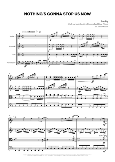Nothing's Gonna Stop Us Now (arr. James Widden)