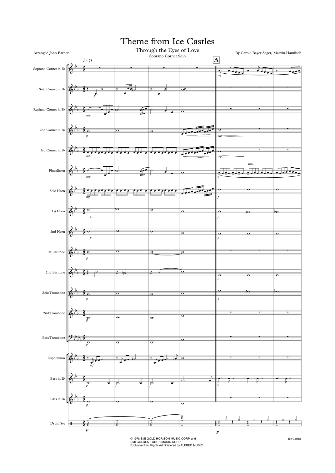 Theme From Ice Castles (through The Eyes Of Love) (arr. John Barber)