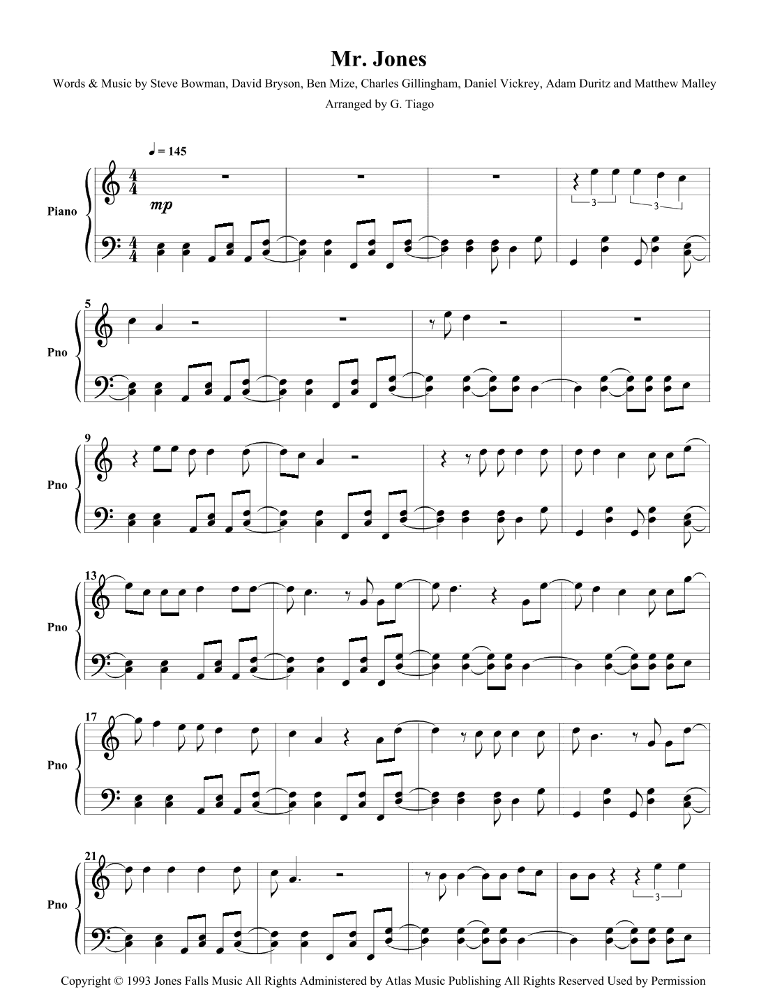Mr. Jones (arr. G. Tiago)