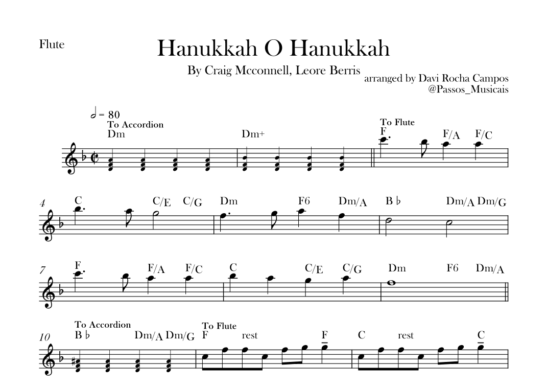 Hanukkah O Hanukkah (arr. Davi Rocha Campos)