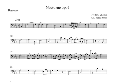 Nocturne Op.9 No. 2 (Frédéric Chopin) for Bassoon Solo (arr. Fabio Britto)