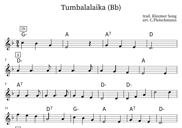 Tumbalalaika (arr. Christoph Fleischmann)