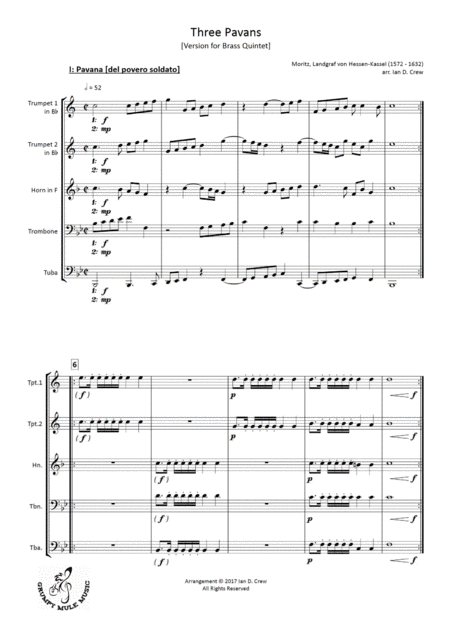 Hessen - Three Pavans (arr. Ian D. Crew)