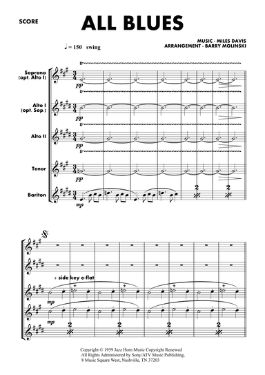 All Blues (arr. BARRY MOLINSKI)