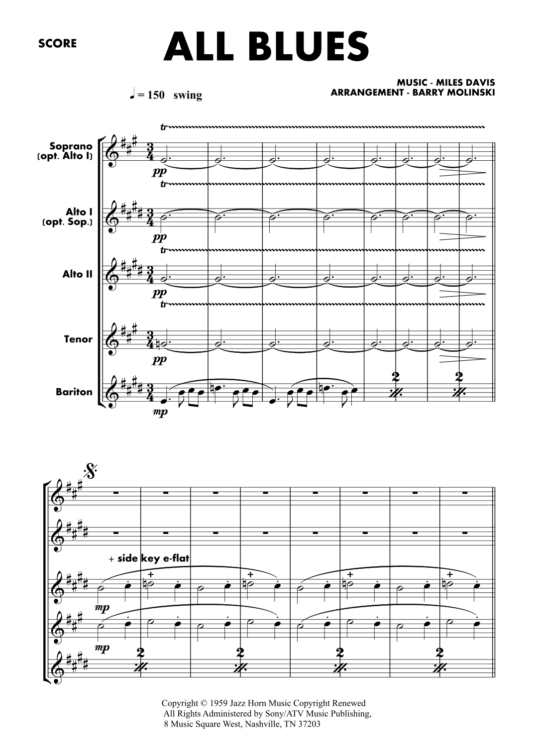 All Blues (arr. BARRY MOLINSKI)