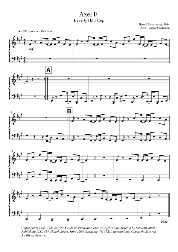 Axel F (arr. Volker Coutandin)