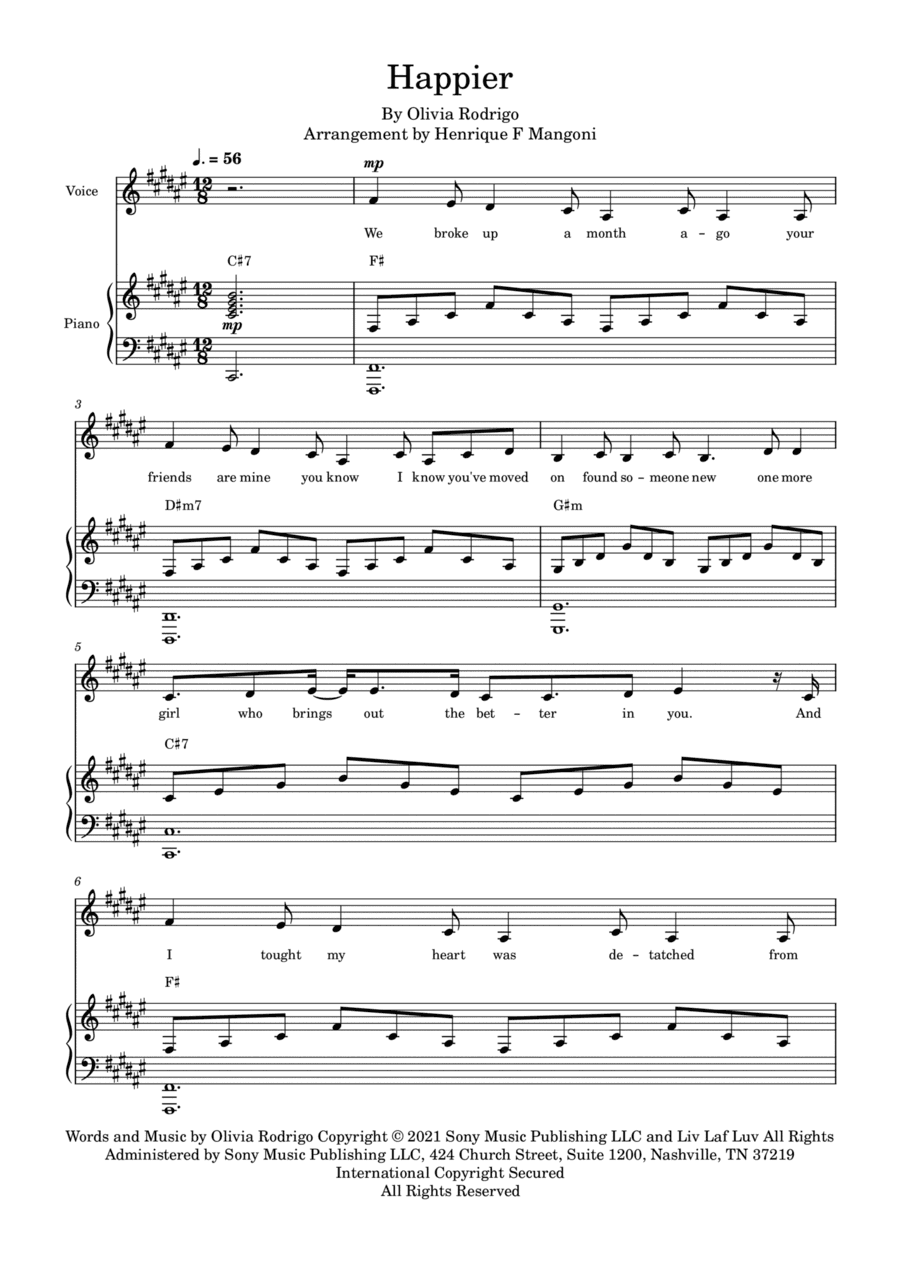 Happier (arr. Henrique F Mangoni)