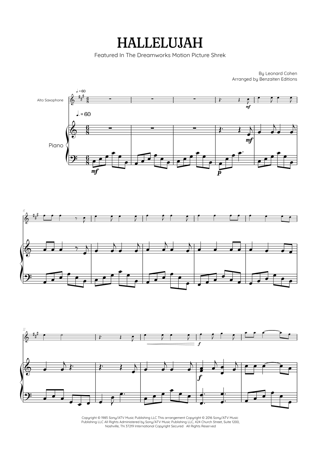 Hallelujah (arr. Benzaiten Editions)