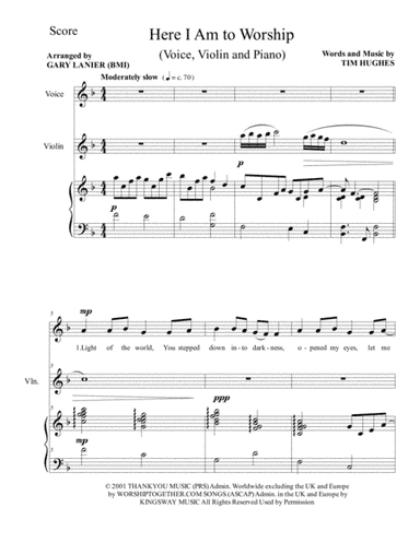 Here I Am To Worship (arr. Gary Lanier)