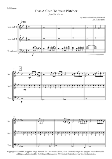 Toss A Coin To Your Witcher (arr. Fabio Britto)