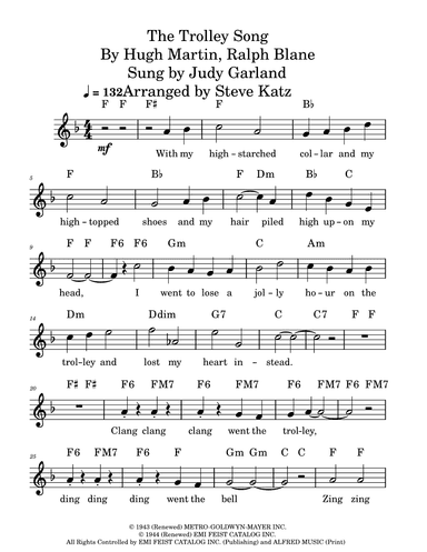 The Trolley Song (arr. Steve Katz)