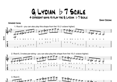 G Lydian b7 Scale (4 Ways to Play)