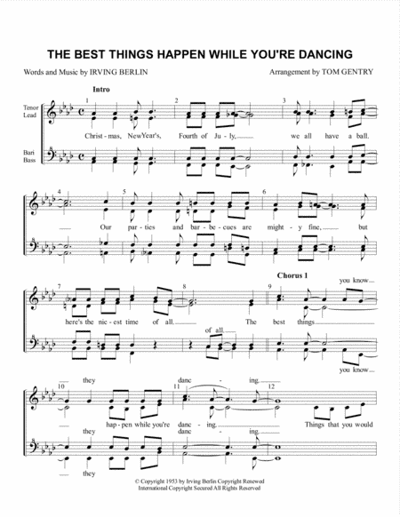 The Best Things Happen While You're Dancing (arr. Tom Gentry)