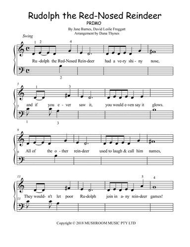 Rudolph The Rednosed Reindeer (arr. Dana Thynes)